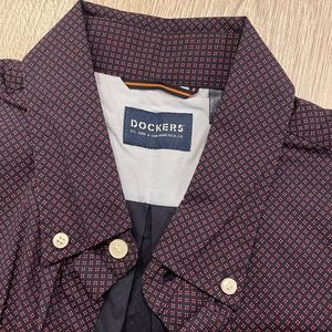 BNWT Dockers Red and Navy Blue Mens Button Down Shirt
